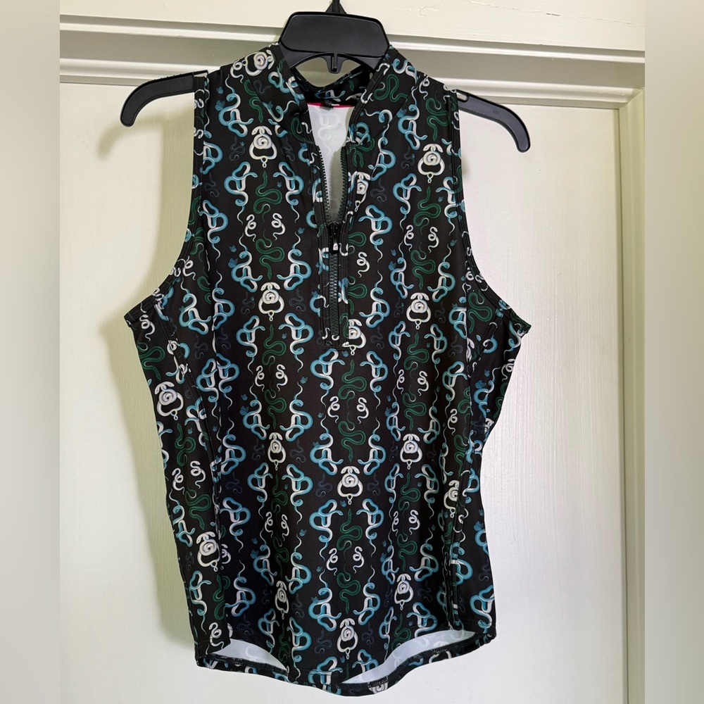Greyson snake patterned Vesta quarter zip mock neck tank in Jesper Serpentine